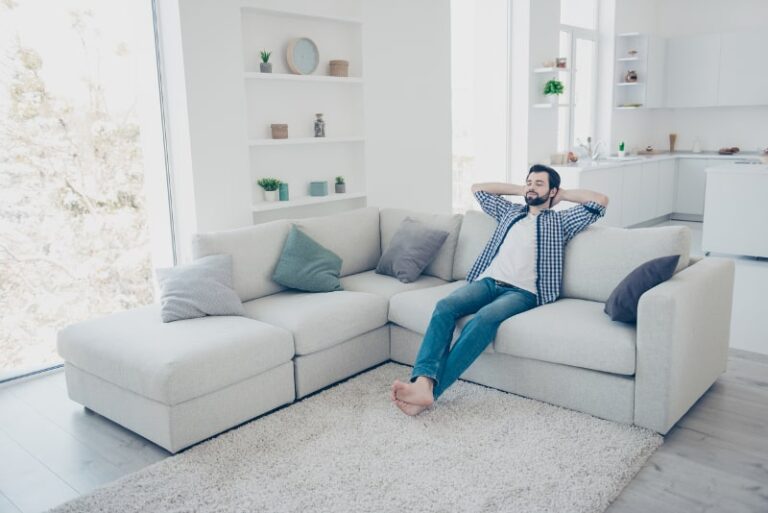 man enjoying improved indoor air quality